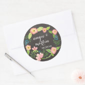 Rustikale Whimsical Granny Chic Hipster Chalkboard Runder Aufkleber (Umschlag)