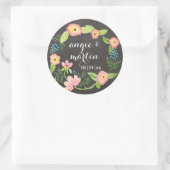 Rustikale Whimsical Granny Chic Hipster Chalkboard Runder Aufkleber (Tasche)