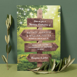 Rustikale Whimsical-Woodland-Hochzeit Einladung