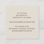 Rustikale Whimsikäre Wildblumen Quadratische Visitenkarte (Rückseite)