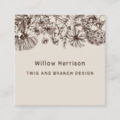 Rustikale Whimsikäre Wildblumen Quadratische Visitenkarte (Vorderseite)