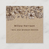 Rustikale Whimsikäre Wildblumen Quadratische Visitenkarte (Vorderseite)