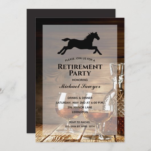 Rustikale Whiskey-Party Einladungen (Vorne/Hinten)