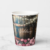 Rustikale Whisky-Eichel-Hochzeit im Freien Pappbecher (Rückseite)