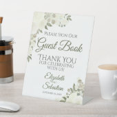 Rustikale White Boho Rose Unterschreiben Sie unser Sockelschild (In SItu)