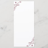Rustikale White & Burgund Blumenkarte Programm (Rückseite)