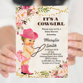 Rustikale White Cowgirl Babyduschkarte Einladung