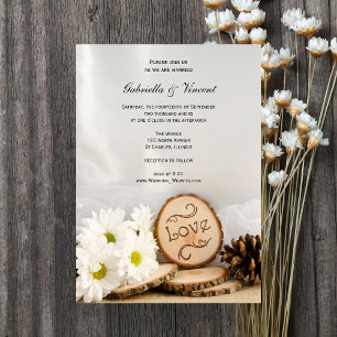 Rustikale White Daisies Woodland Wedding Einladung