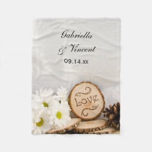 Rustikale White Daisies Woodland Wedding Fleecedecke