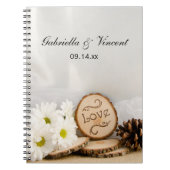 Rustikale White Daisies Woodland Wedding Notizblock (Vorderseite)