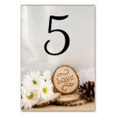 Rustikale White Daisies Woodland Wedding Tischnumm Tischnummer (Rückseite)