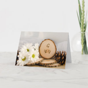 Rustikale White Daisies Woods Wedding Einladung