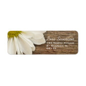 Rustikale White Daisy Brown Barn Wood Rücksendeadr (Vorne)