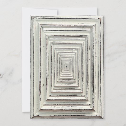 Rustikale White Frame & Burlap Engagement Party Einladung (Rückseite)