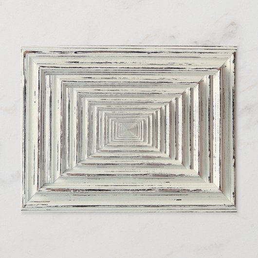 Rustikale White Frame & Chalkboard Hochzeitskollek Begleitkarte (Rückseite)