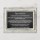 Rustikale White Frame & Chalkboard Hochzeitskollek Begleitkarte (Vorderseite)
