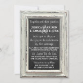 Rustikale White Frame & Chalkboard Hochzeitskollek Einladung (Vorderseite)