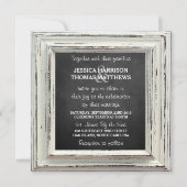 Rustikale White Frame & Chalkboard Hochzeitskollek Einladung (Vorderseite)