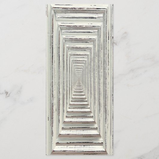 Rustikale White Frame & Chalkboard Hochzeitskollek Menükarte (Rückseite)