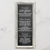 Rustikale White Frame & Chalkboard Hochzeitskollek Menükarte (Vorderseite)