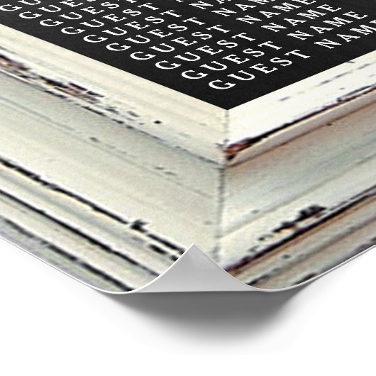 Rustikale White Frame & Chalkboard Hochzeitskollek Poster (Ecke)