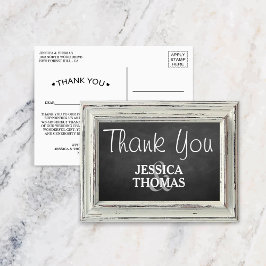 Rustikale White Frame & Chalkboard Hochzeitskollek Postkarte