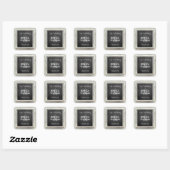 Rustikale White Frame & Chalkboard Hochzeitskollek Quadratischer Aufkleber (Blatt)