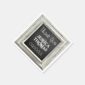 Rustikale White Frame & Chalkboard Hochzeitskollek Serviette (Ecke)