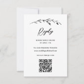 Rustikale White Wildblume Online QR Code Hochzeit RSVP Karte (Vorderseite)