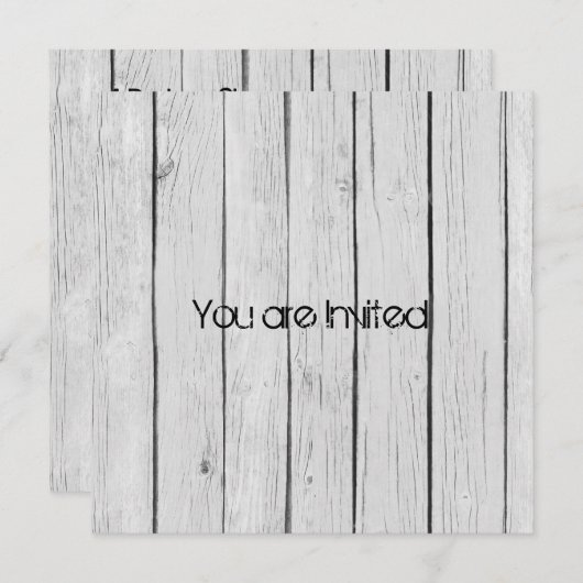 Rustikale White Wood Baby Dusche Einladung (Vorne/Hinten)