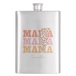 Rustikale Wiederholung "Mama" Flachmann