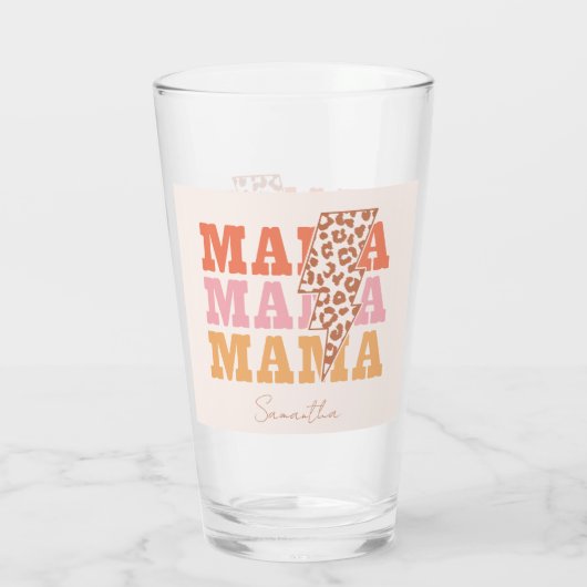 Rustikale Wiederholung "Mama" Glas (Rückseite)