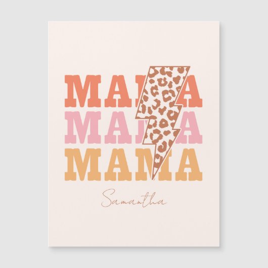 Rustikale Wiederholung "Mama" Magnetkarte (Vorderseite)