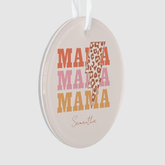 Rustikale Wiederholung "Mama" Ornament (Vorderseite)