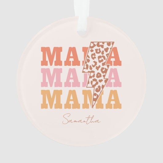Rustikale Wiederholung "Mama" Ornament (Rückseite)