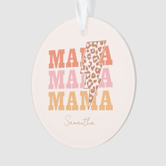 Rustikale Wiederholung "Mama" Ornament (Vorderseite)