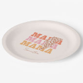 Rustikale Wiederholung "Mama" Pappteller (Schrägansicht)