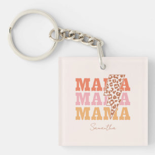 Rustikale Wiederholung "Mama" Schlüsselanhänger
