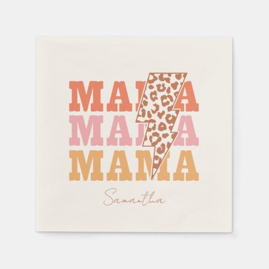 Rustikale Wiederholung "Mama" Serviette (Vorderseite)