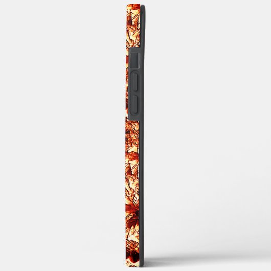 Rustikale Wiederholung rötlicher Korallenrosetten Case-Mate iPhone Hülle (Rückseite / Links)