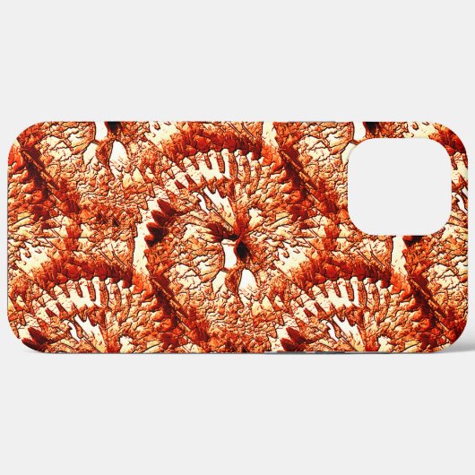 Rustikale Wiederholung rötlicher Korallenrosetten Case-Mate iPhone Hülle (Rückseite (Horizontal))