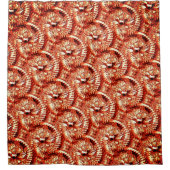 Rustikale Wiederholung rötlicher Korallenrosetten Duschvorhang (Vorderseite)