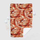 Rustikale Wiederholung rötlicher Korallenrosetten Golfhandtuch (Insitu)