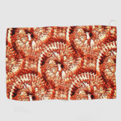 Rustikale Wiederholung rötlicher Korallenrosetten Golfhandtuch (Horizontal)