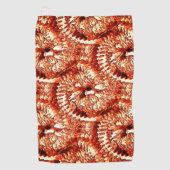 Rustikale Wiederholung rötlicher Korallenrosetten Golfhandtuch (Vorderseite)
