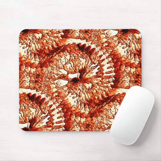Rustikale Wiederholung rötlicher Korallenrosetten Mousepad (Mit Mouse)