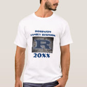 Rustikale Wiedersehen Blue Letter R Monogram T-Shirt (Vorderseite)