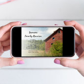 Rustikale Wiedersehen-Einladung der Red Barn Famil Einladung