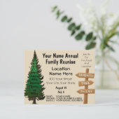 Rustikale Wiedersehen-Einladungen für Familien Postkarte (Stehend Vorderseite)