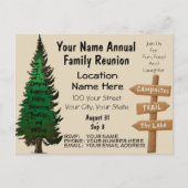 Rustikale Wiedersehen-Einladungen für Familien Postkarte (Vorderseite)